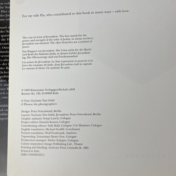 Jerusalem: In 3000 Years By Nachum Tim Gidal Rare Collectable  Hardcover Book - Picture 2 of 5